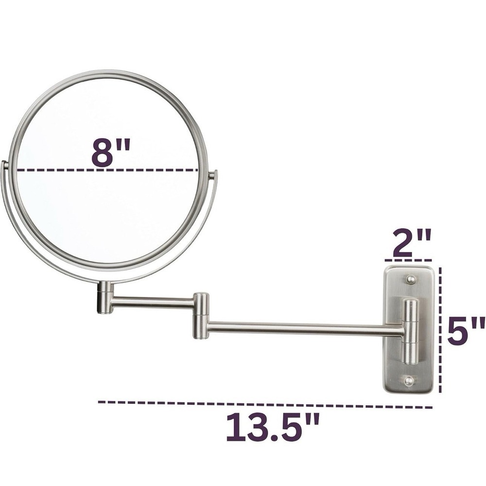 Jerdon Wall Mount Mirror 1X & 5X Magnification  New JP7506N - Picture 3 of 4